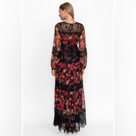 New JOHNNY WAS  Flora PURE Silk Lacy Maxi Dress  15T8 - Picture 3 of 8